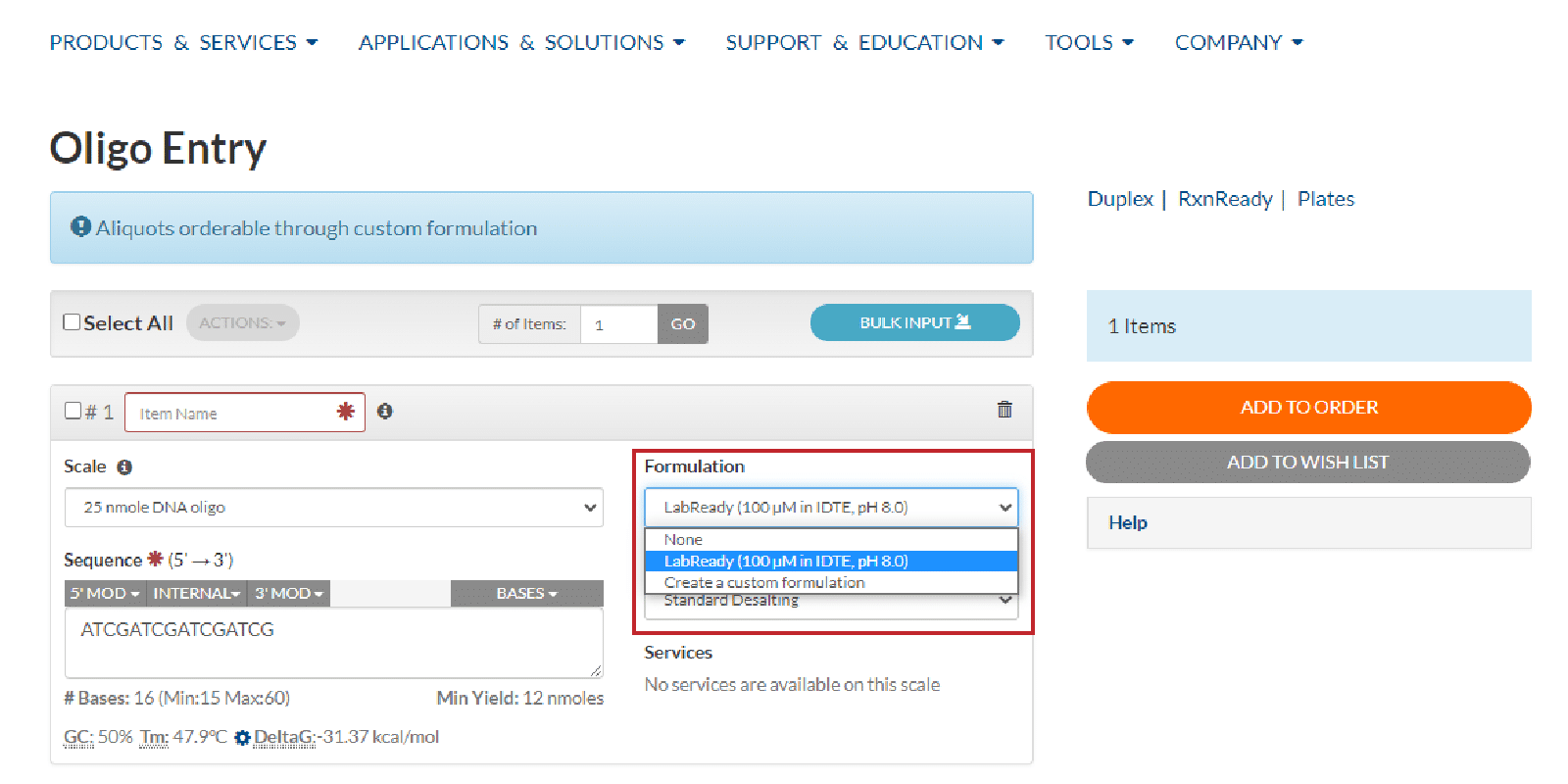 D-OLI17LT-Resuspension-F1 IDT Oligo Entry form with resuspension option