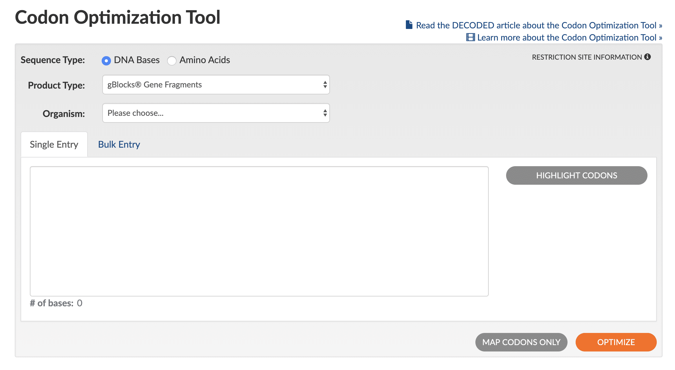 Codon Optimization Tool_HR Codon Optimization Tool