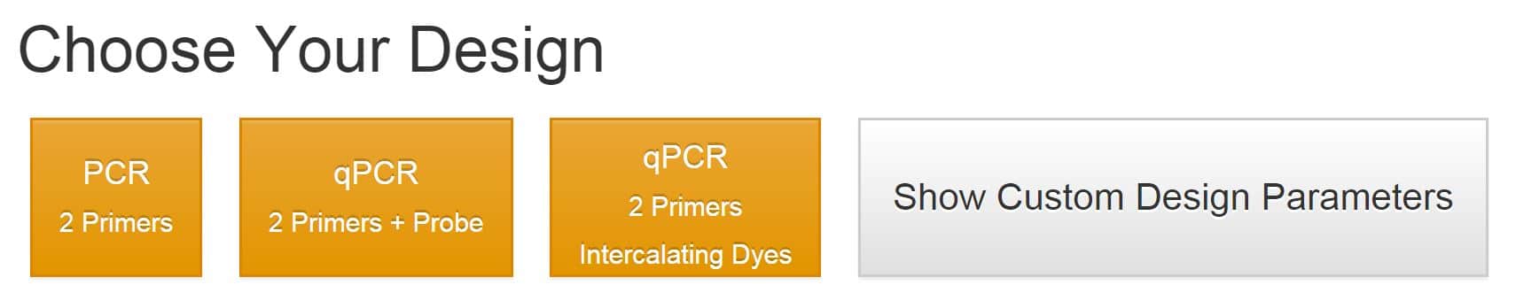 Design buttons in the PrimerQuest Tool.