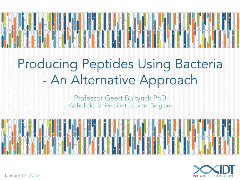 ProducingpeptidesusingbacteriaAnalternativeapproach